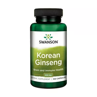 Swanson Korean Ginseng - żeń-szeń koreański, kapsułki 500 mg, 100 sztuk