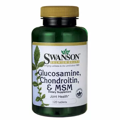 Swanson Glukosamine Chondroitin MSM - glukozamina 250 mg, chondroityna 200 mg, MSM 150 mg, tabletki, 120 sztuk
