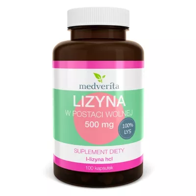 Medverita Lizyna - 500mg, kaspułki, 100 sztuk