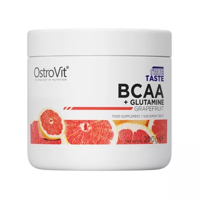 OSTROVIT - BCAA + Glutamina o smaku grejpfrutowym, wspiera budowę mięśni, 200g