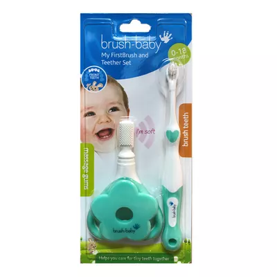 BRUSH-BABY Teether Set Szczot.man.+gry BL