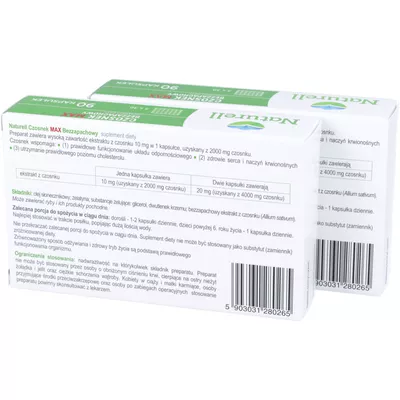 ZESTAW: 2 x Naturell Czosnek Max bezzapachowy, 90 kapsułek