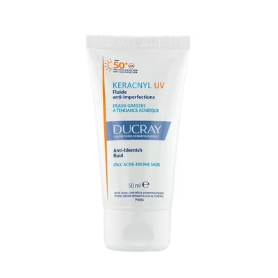Ducray - Keracnyl UV, fluid przeciw niedoskonałościom SPF50+, 50 ml