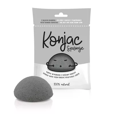 Diet-Food - gąbka do twarzy Konjac czarna, 1 sztuka