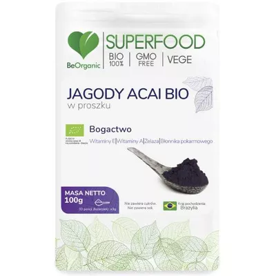 BeOrganic - Jagody Acai BIO w proszku, 100g