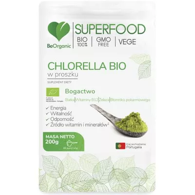 BeOrganic -  Chlorella BIO w proszku, 200g