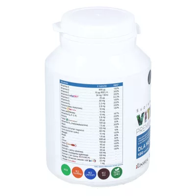 Aliness - Vitamin Premium Complex, zestaw witamin i minerałów dla mężczyzn, 120 tabletek