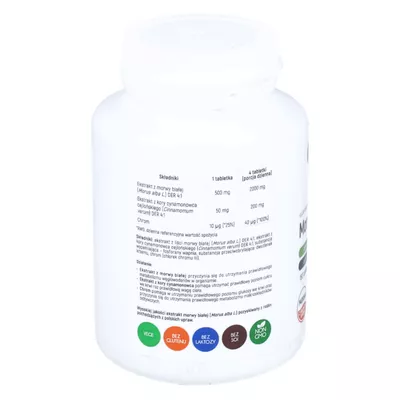 Aliness - Morwa Biała 500 mg z cynamonowcem i chromem, utrzymanie prawidłowego poziomu cukru we krwi, 180 kapsułek