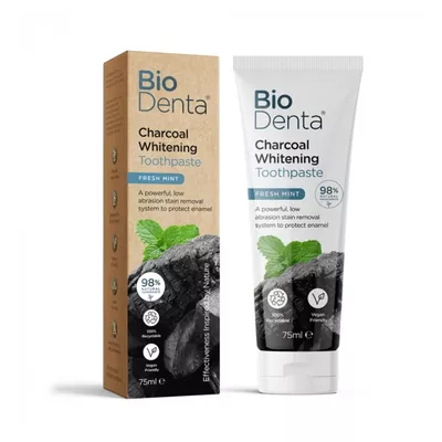 BioDenta - Charcoal wybielająca pasta do zębów, Fresh Mint, 75 ml