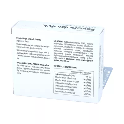 ACTIVLAB - psychobiotyk, 6 szczepów bakterii psychobiotycznych, 20 kapsułek
