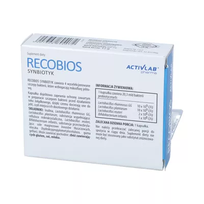 ACTIVLAB - Recobios, synbiotyk o wysokiej koncentracji bakterii probiotycznych, 20 kapsułki