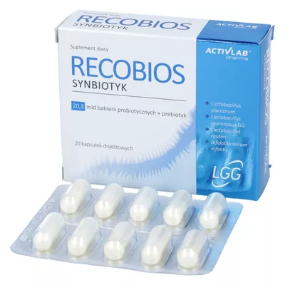 ACTIVLAB - Recobios, synbiotyk o wysokiej koncentracji bakterii probiotycznych, 20 kapsułki