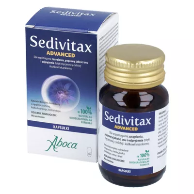 Aboca - Sedivitax ADVANCED, wspomaganie zasypiania, 30 kapsułek